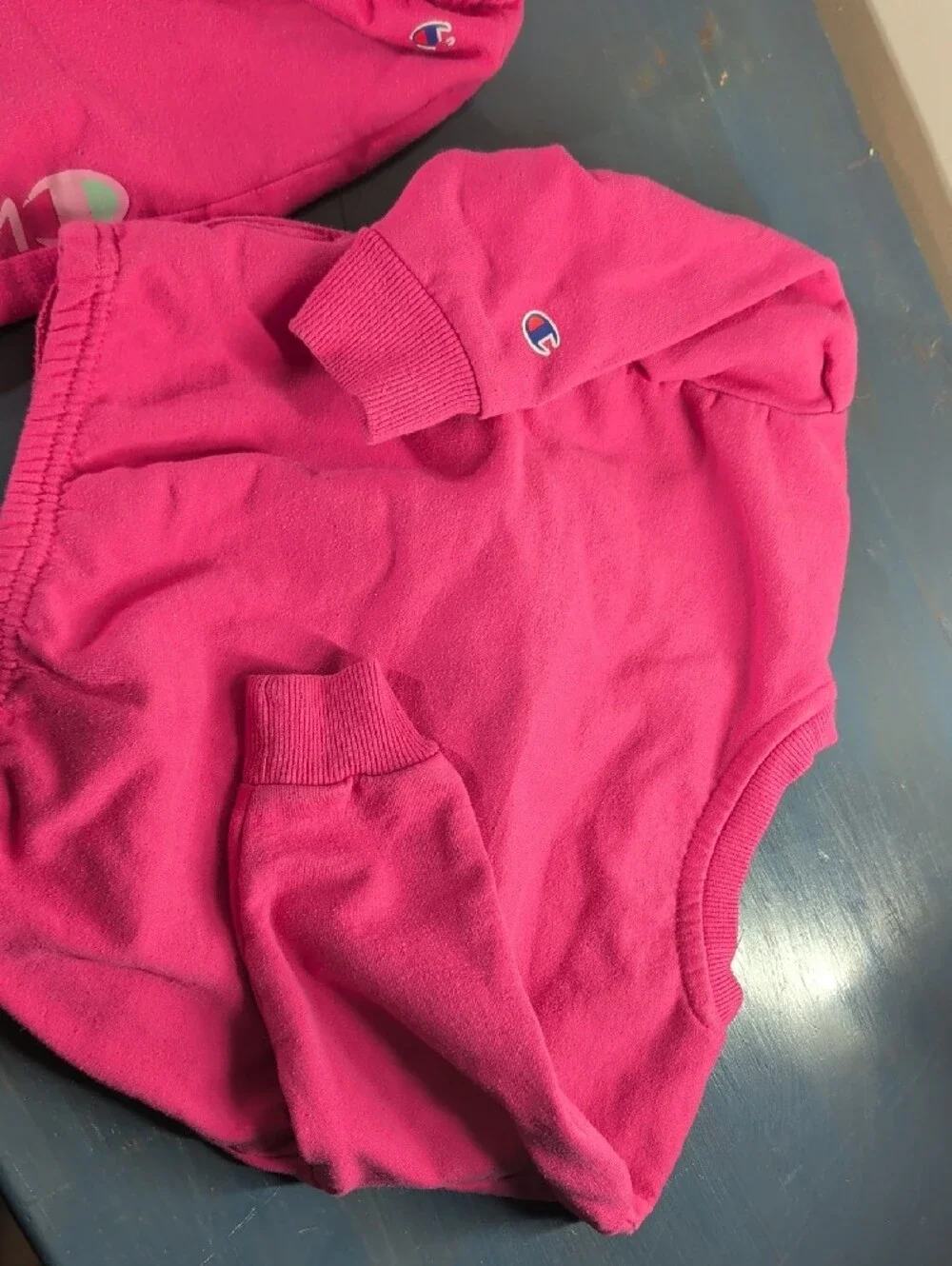 Baby Champion Pink Logo Crewneck Sweatsuit